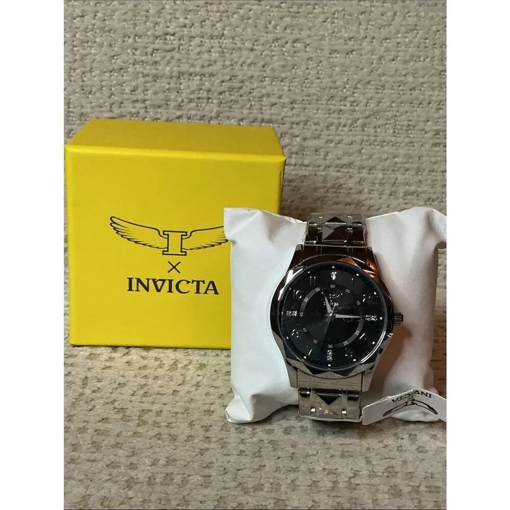 Invicta Silver Stainless Steel Watch with Black Dial 69027